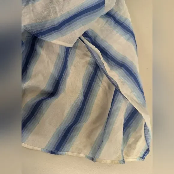 rtr Rosie Assoulin Halter Striped Dress sz6 DESIGNER Blue white hi low open back - Picture 6 of 10